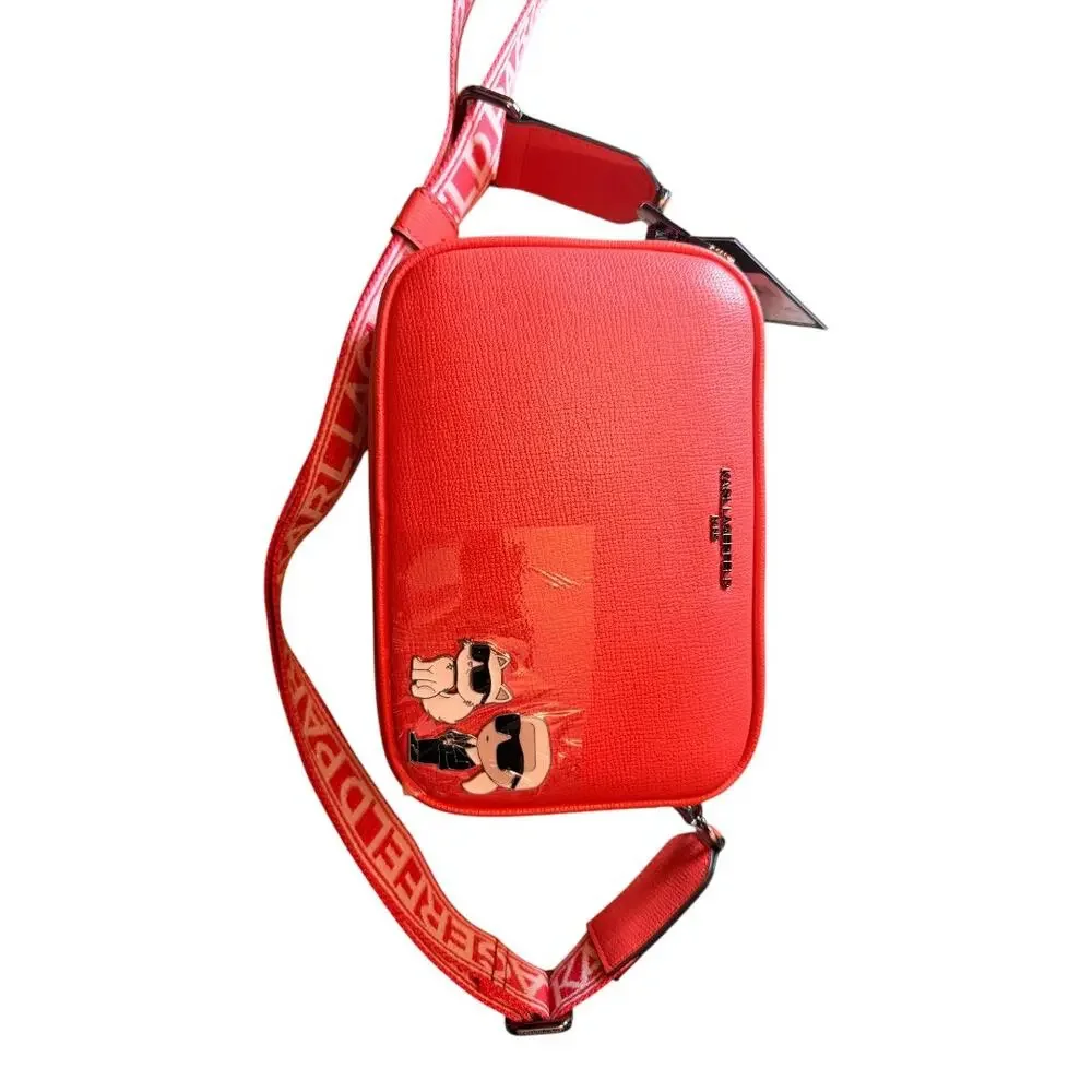 Karl Lagerfeld Paris Maybelle Camera Crossbody – Coral/Salmon – NWT